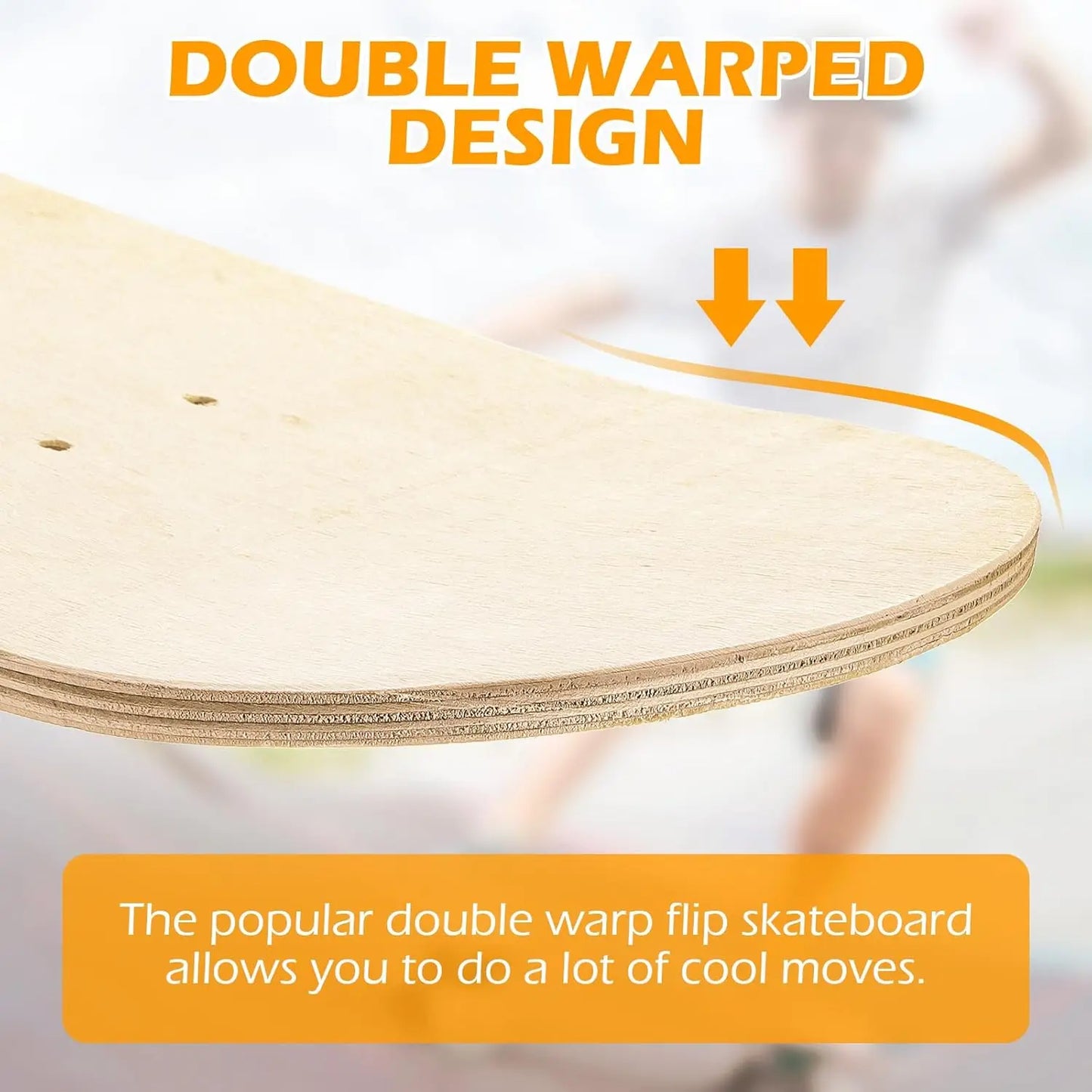 6 Pcs Blank Skateboard Decks Bulk 32 x 8 Inch 7 Ply Maple Wooden Plain Skate Decks Natural Wood