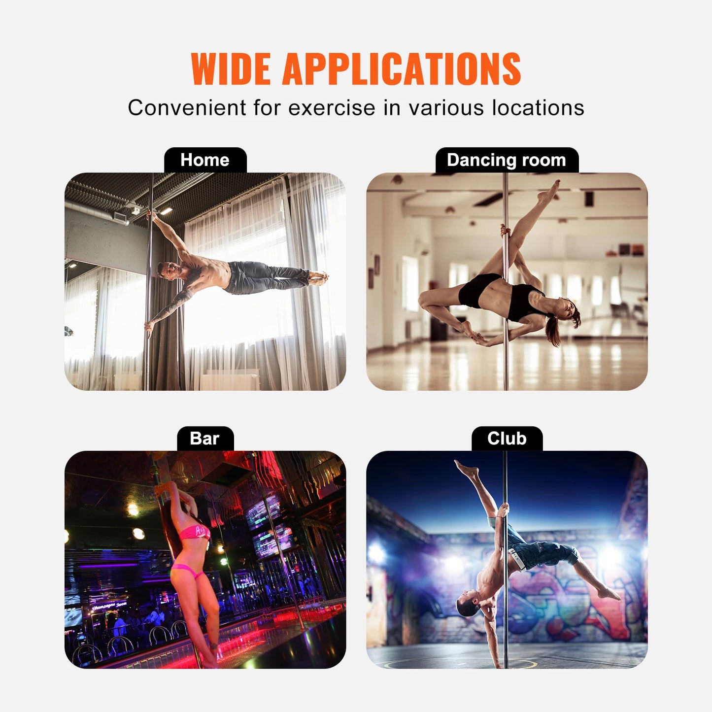 Professional Dancing Pole Spinning Static Dancing Pole Kit Portable Removable Pole 45mm Heavy-Duty Stainless Steel Pole