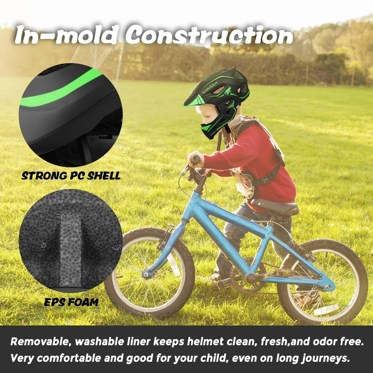 Kids Detachable Full Face Helmet Children Sports Safety Bike Helmet Protective Gear for Cycling Skateboarding Roller 2023