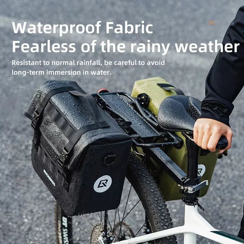 Bicycle Bag 15L Multifunctional Saddle Bag Waterproof MTB Bike Rack Bag Travel 3D Support Big Capacity Bicycle Rear Bag