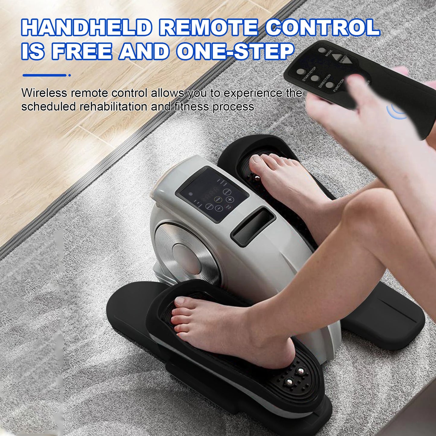 Under Desk Elliptical Training Machine, Electric Silent Stepper with LED Display and 12 Speed Adjustable Resistance, Non-Slip Foot Pedals for Home Office Seated Exercise, Leg Muscle Recovery Equipment for Seniors Adults, Comp