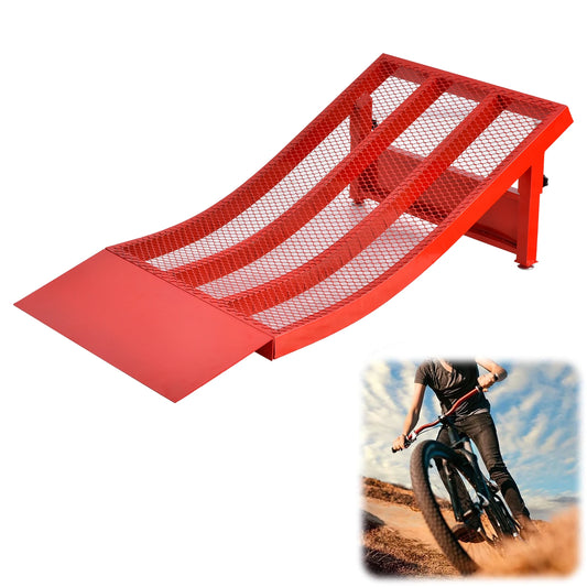 Bike Ramp, Portable BMX Ramp, 6-12 Kids Skateboard Jumps, Detachable Construction - Heavy-Duty RC Car Training