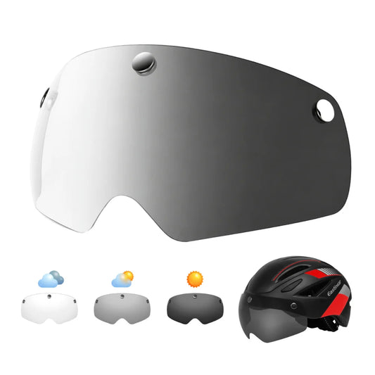 Bike Helmet Magnetic Lens for Eastinear Helmet, UV400 Cycling Multicolor Goggles Photochromic Lens Black Yellow Crystal Lens for MTB Road Bike Helmet