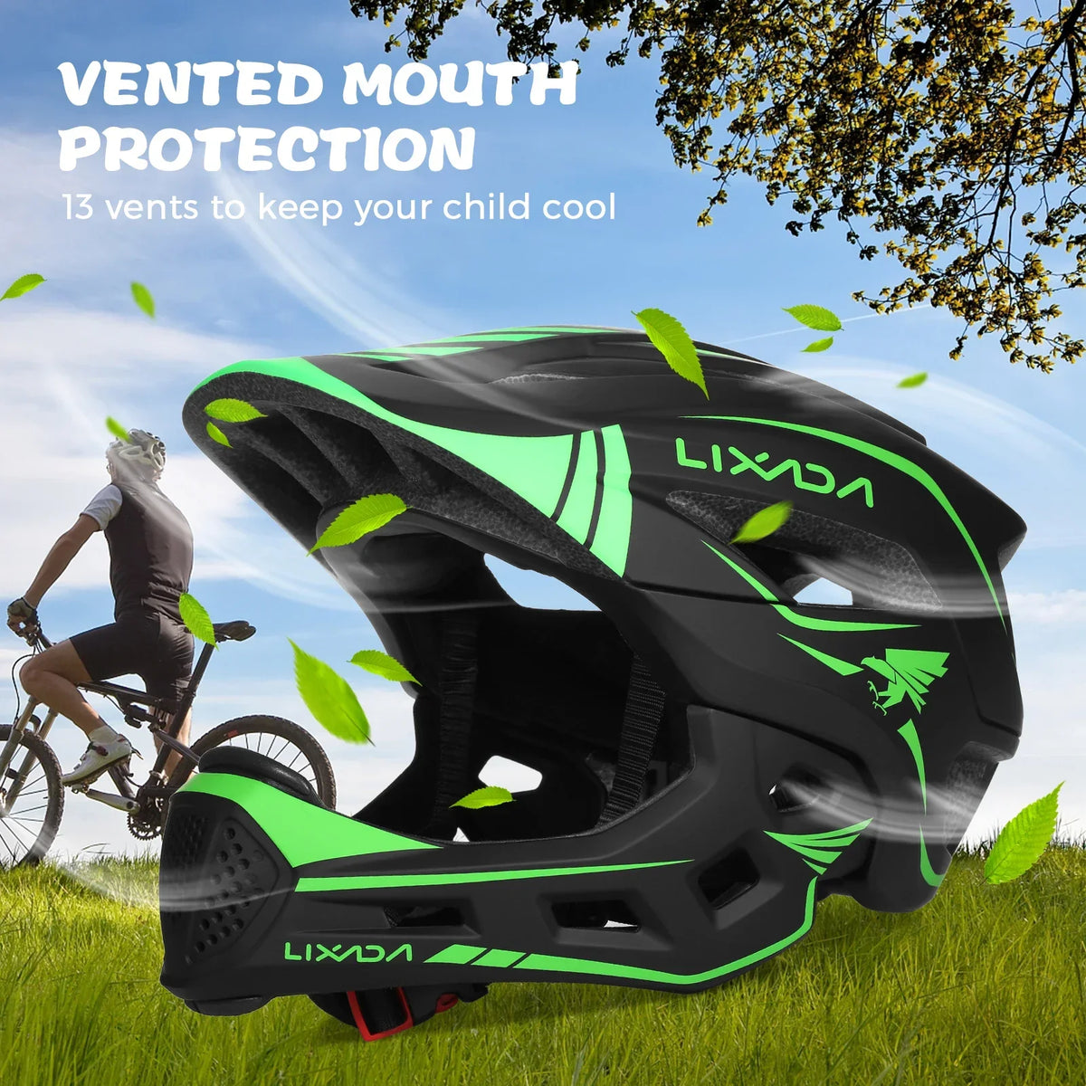Kids Detachable Full Face Helmet Children Sports Safety Bike Helmet Protective Gear for Cycling Skateboarding Roller 2023