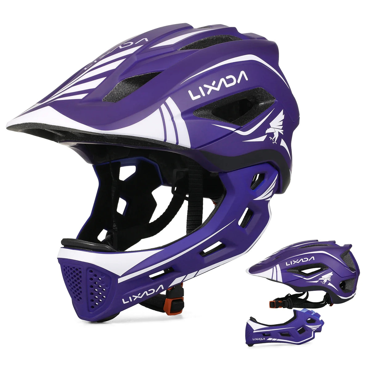 Kids Detachable Full Face Helmet Children Sports Safety Bike Helmet Protective Gear for Cycling Skateboarding Roller 2023
