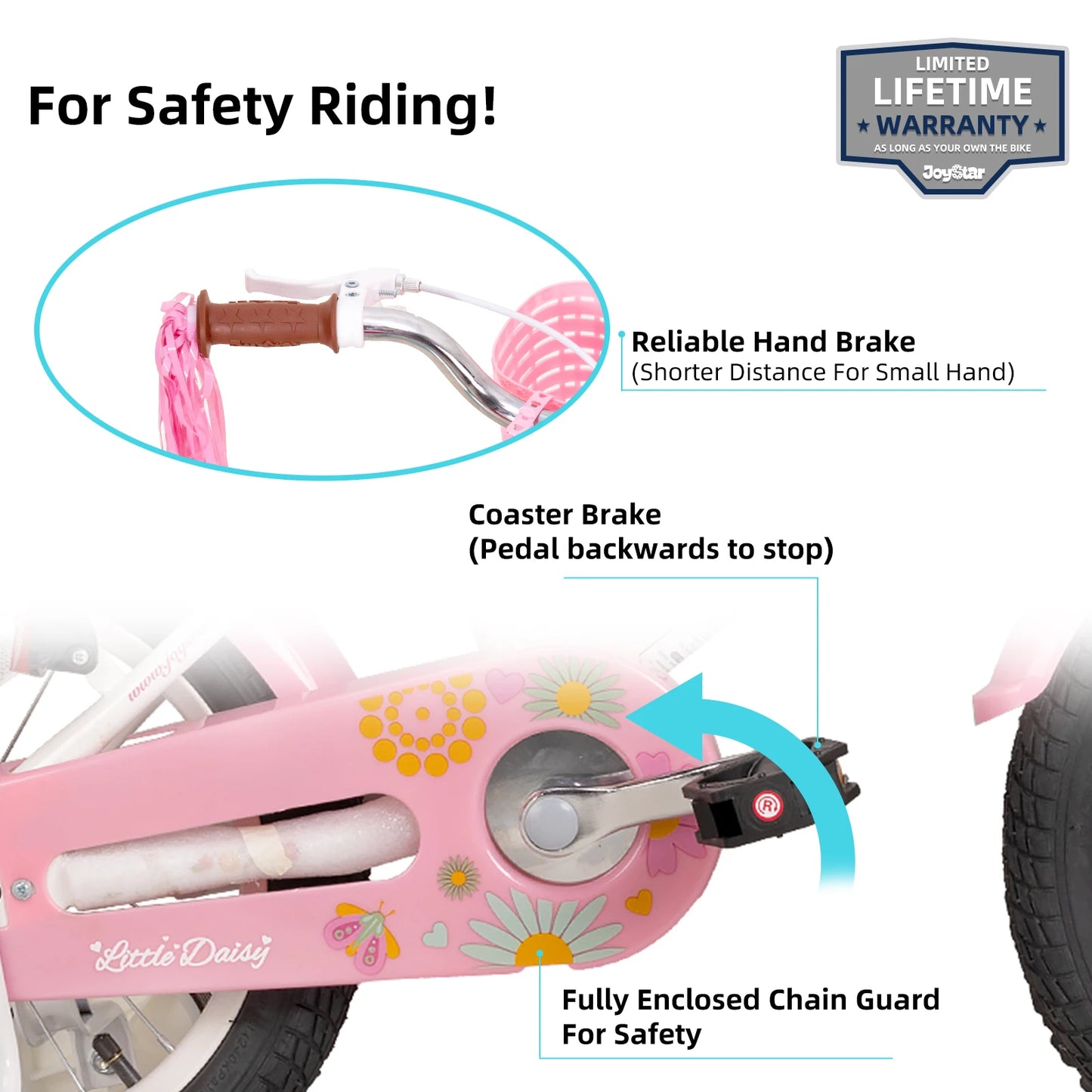 Little Daisy Kids Bike for Girls Ages 2-7 Years,  Bikes with Doll Bike Seat & Streamers,Bikes with Flag & Number Plate