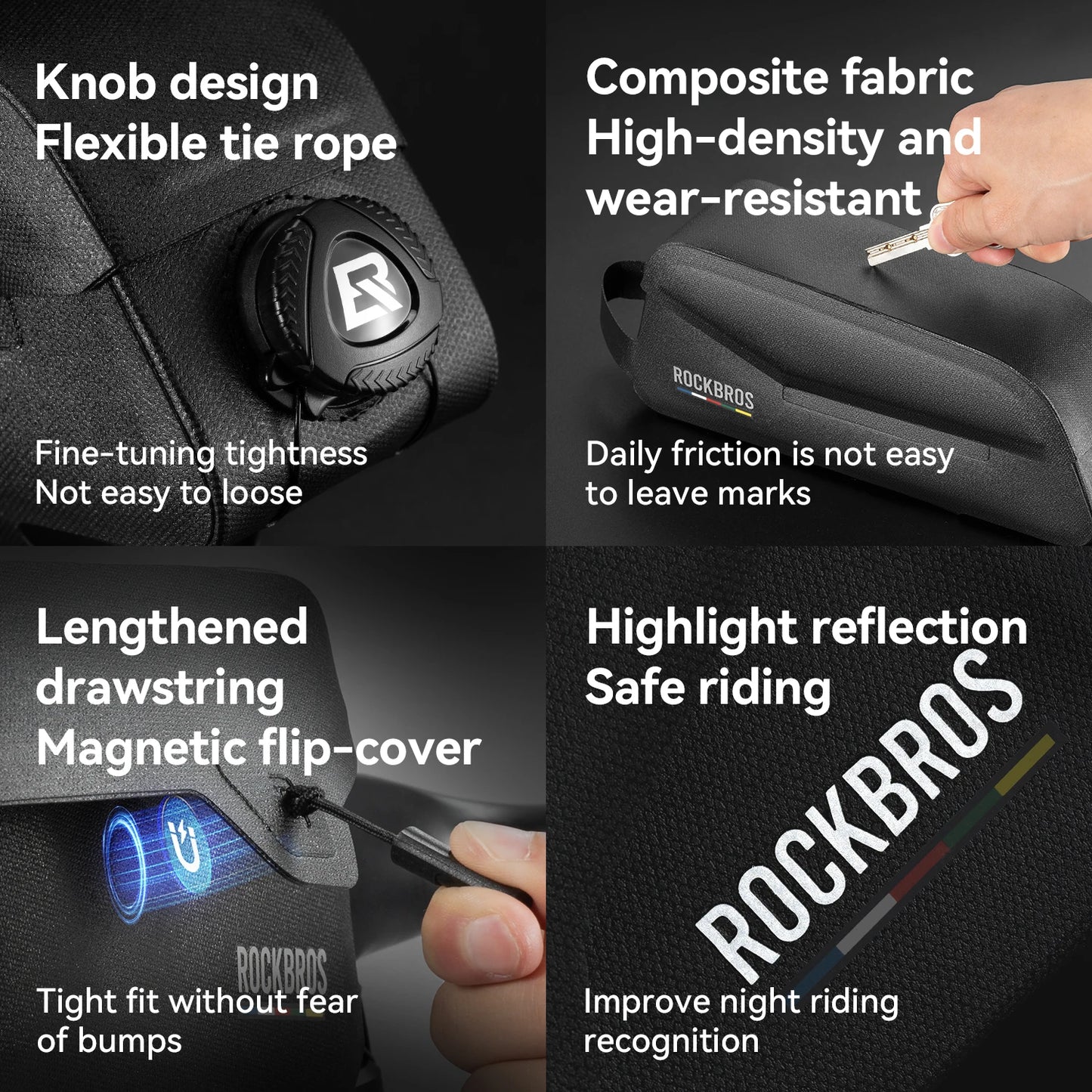 ROCKBROS ROAD TO SKY Magnetic Bicycle Bags Lid Top Tube Bag Waterproof Suction Front Bag Mobile Phone Bags