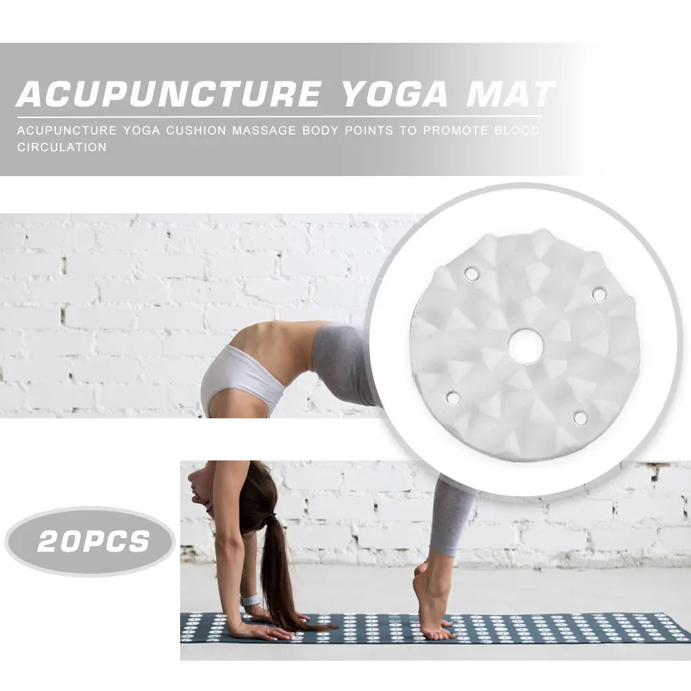 100pcs Acupressure Yoga Mat Spikes Pilates Cushion Plastic Lotus Workout Needle for Indoor Exercise Sport Ornaments