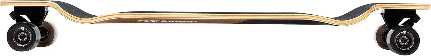 Tidal Drop Down Longboard - 41' Extra Wide Stable Deck, 9-Ply Canadian Maple, ABEC-9 Bearings, 85A PU