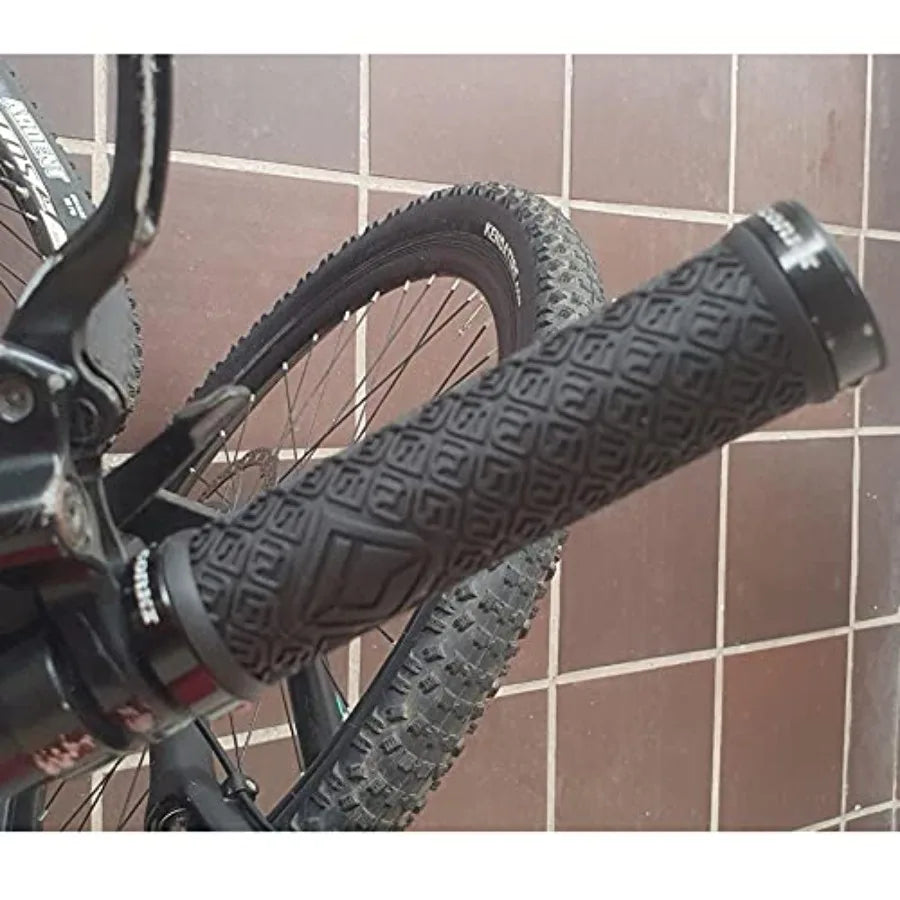 Mountain Bike Grips, Double Lock on Locking Bicycle Handlebar Grips for MTB, Downhill