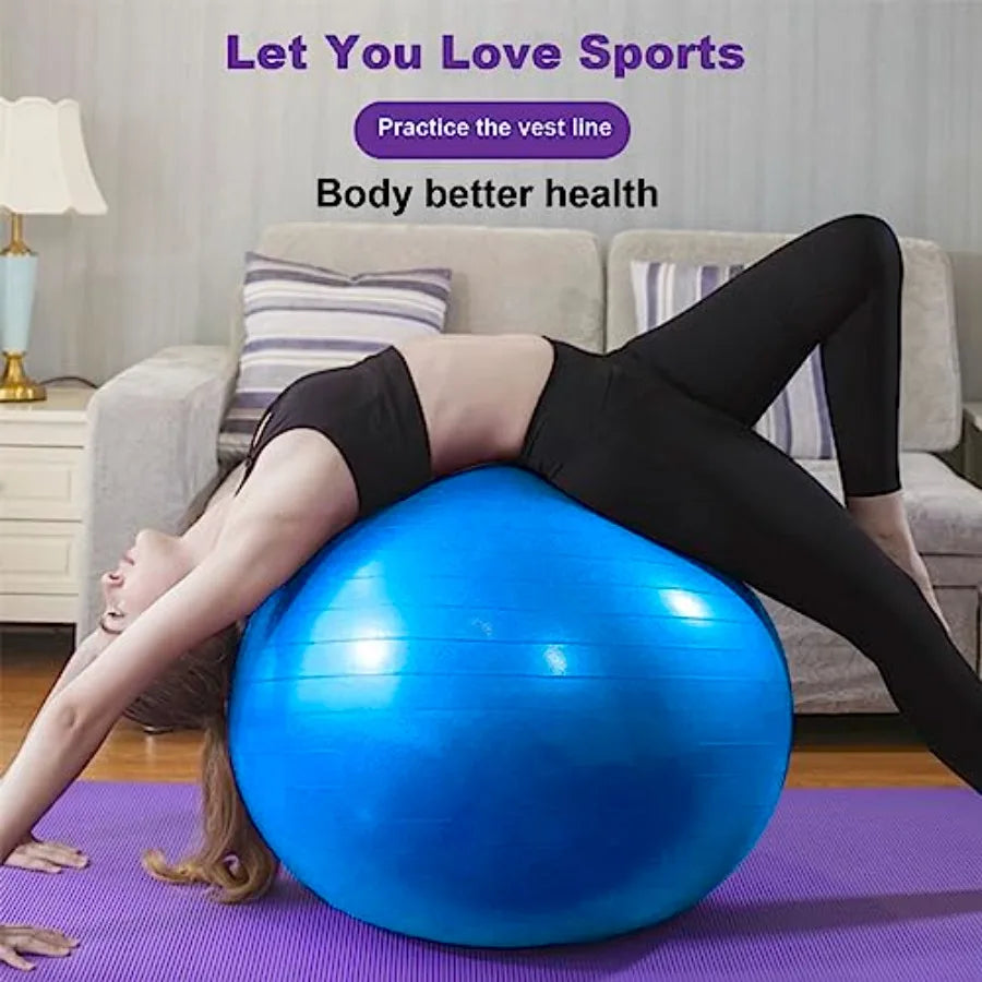 Exercise Yoga Ball, Explosion-Proof Stability Ball 25in/65cm with Pump, Elastic Birthing Balance Balls for Fitness/Balance/Work