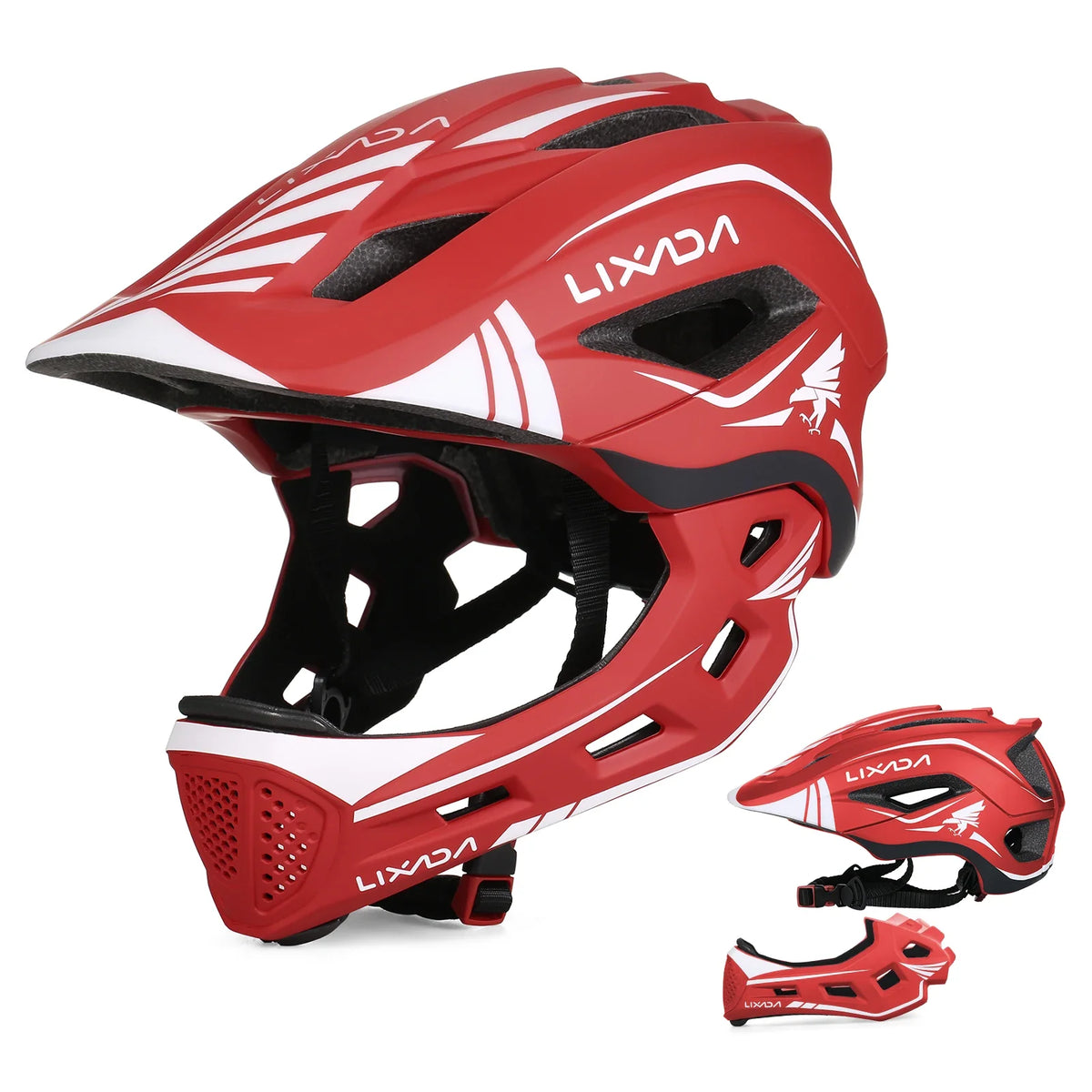 Kids Detachable Full Face Helmet Children Sports Safety Bike Helmet Protective Gear for Cycling Skateboarding Roller 2023