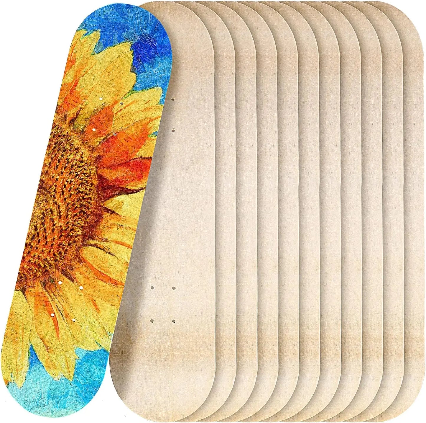 6 Pcs Blank Skateboard Decks Bulk 32 x 8 Inch 7 Ply Maple Wooden Plain Skate Decks Natural Wood
