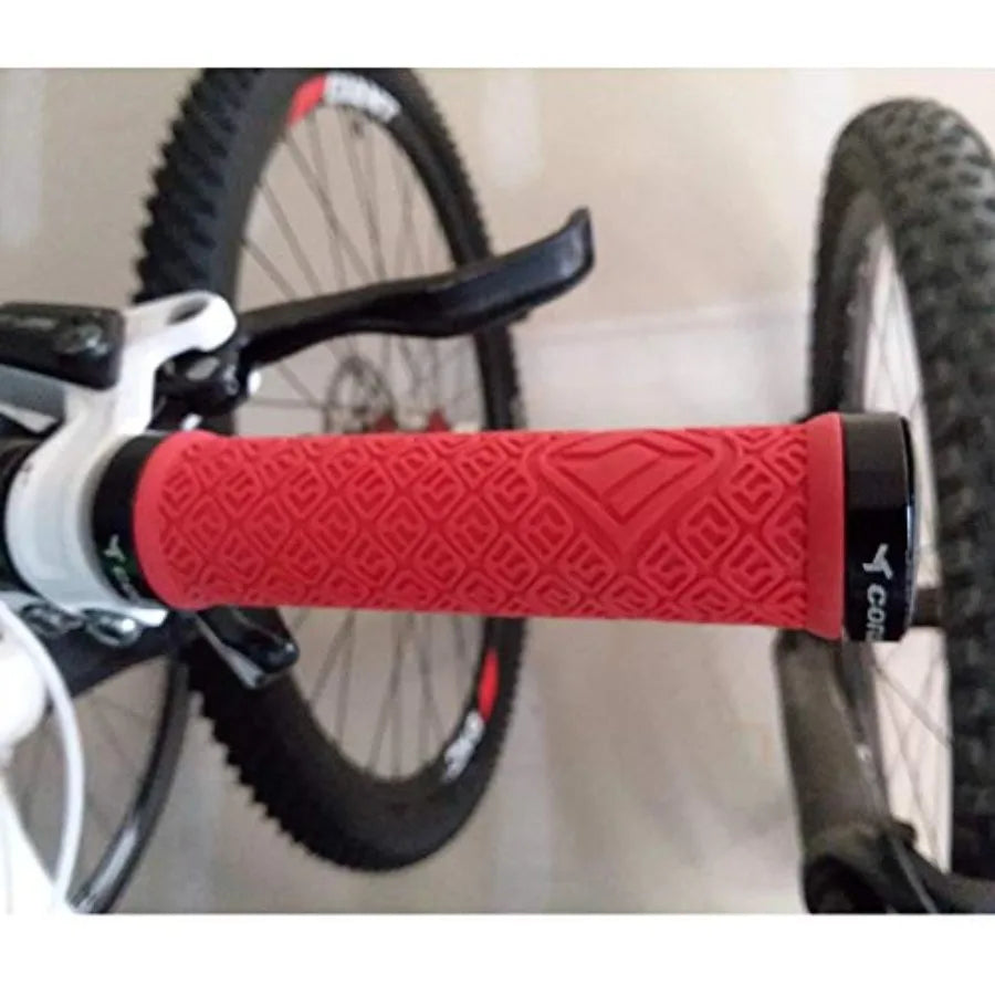 Mountain Bike Grips, Double Lock on Locking Bicycle Handlebar Grips for MTB, Downhill