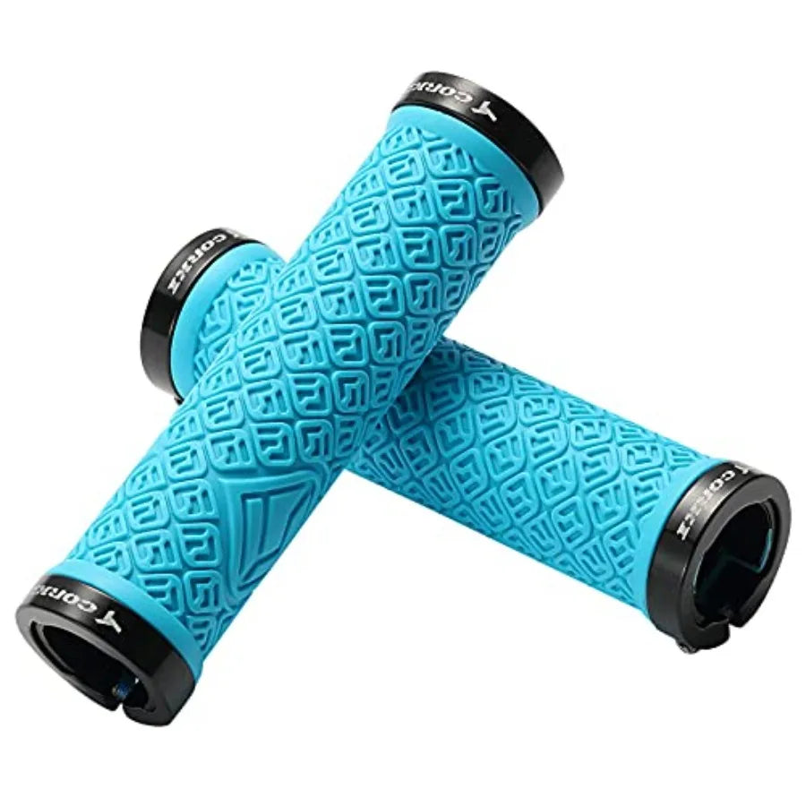 Mountain Bike Grips, Double Lock on Locking Bicycle Handlebar Grips for MTB, Downhill