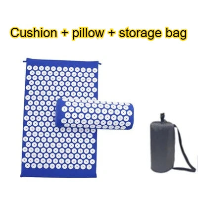 Acupressure Mat Sensi Massage Mat Pillow Set  applicator for Neck Foot Yoga Mat with Needle Back Cushion