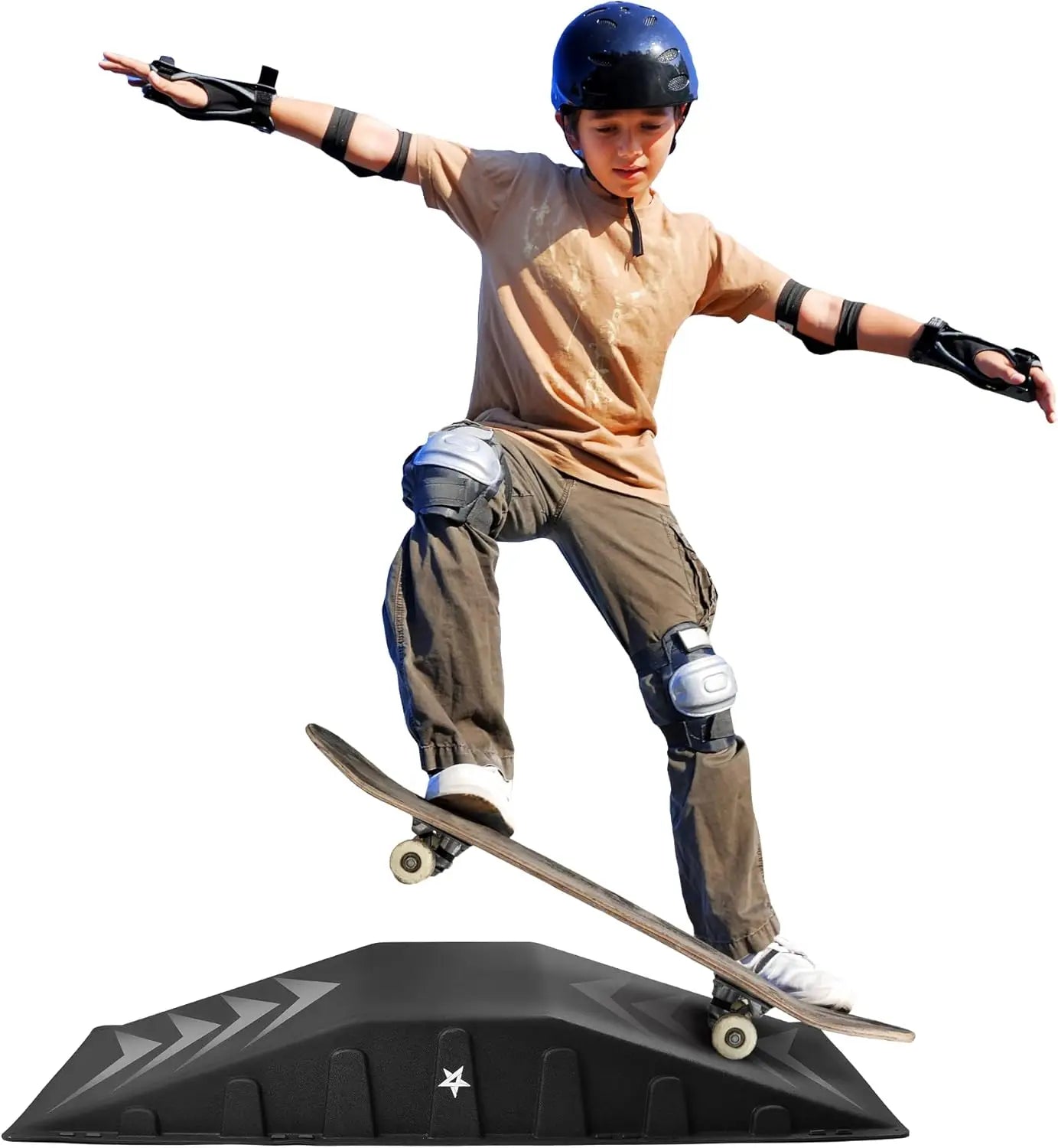 Single-Piece Skateboard Ramp, Bike Ramp, Skate Ramp - Design for Beginners, More Durable, Safe, Capacity 220Lbs