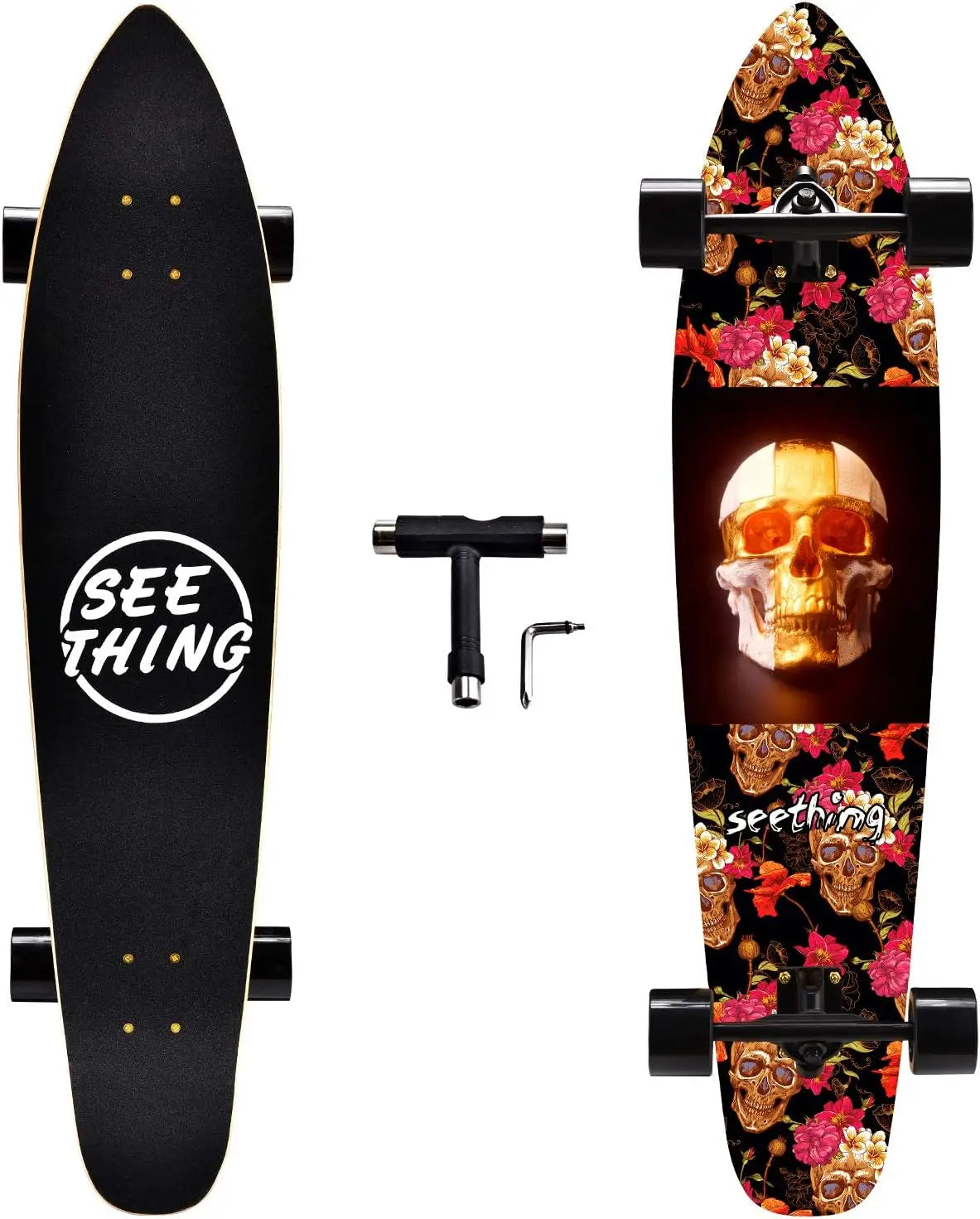 42 Inch Longboard Skateboard Complete Cruiser Pintail,The Original Artisan Maple Skateboard Cruiser