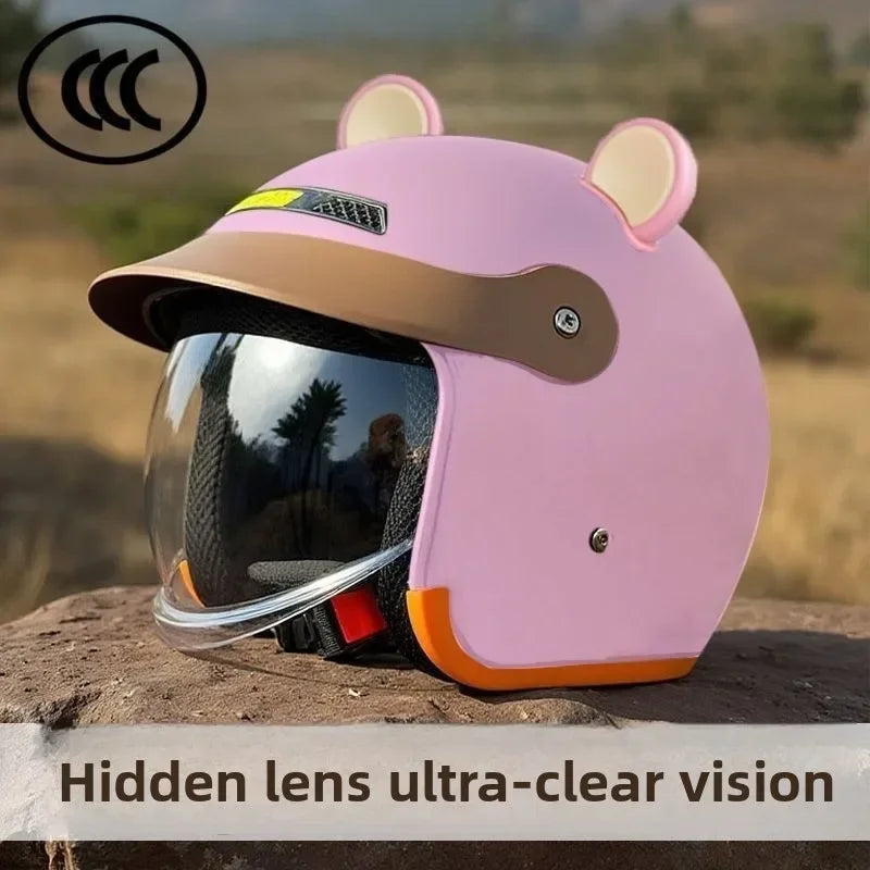 Warm and Windproof Certified Half Helmet Electric Vehicle Motorcycle Universal Men's and Women's All-season Safety Helmet