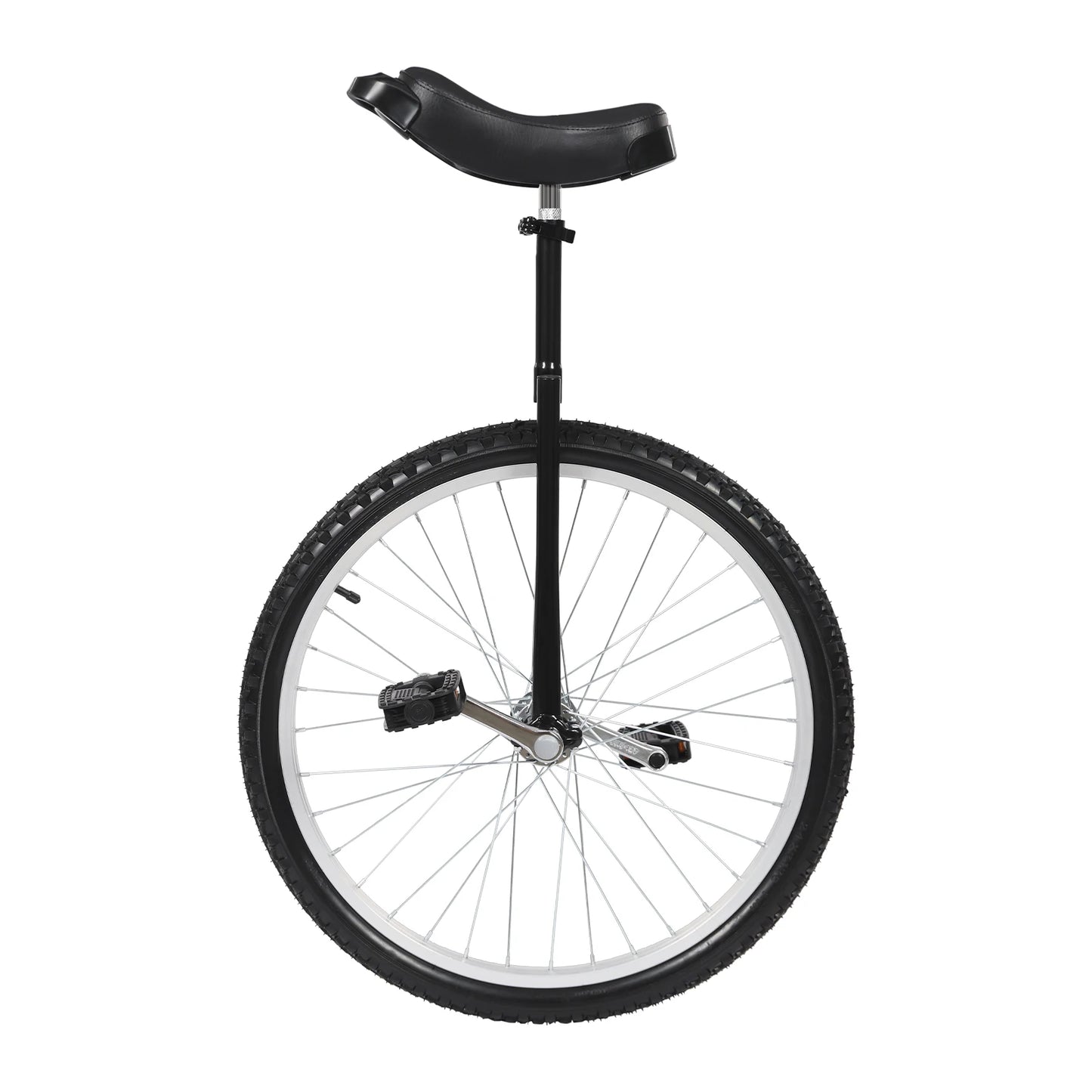 24“ One-Wheel Bike, Height Adjustable Unicycle with Anti-Skid Alloy Rim and Curved PU Seat Outdoor Unicycle for Adults Kids Outdoor Sports Fitness Exercise