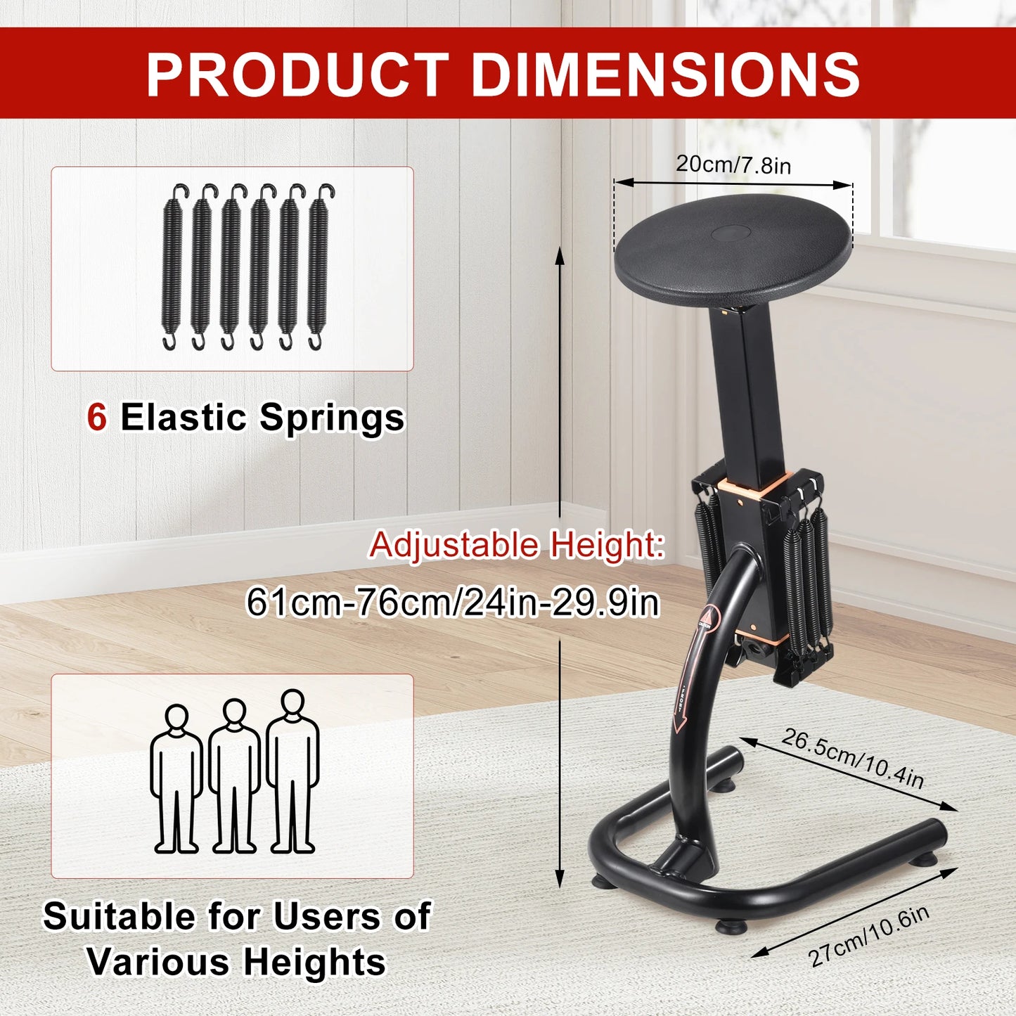 Squat Machine for Home Gym Adjustable Glute Leg Core Strengthener, Assisted Squat Trainer with Variable Resistance Intensity, Compact Exercise Equipment for Low Impact Lower Body Workout and Gluteal Lift