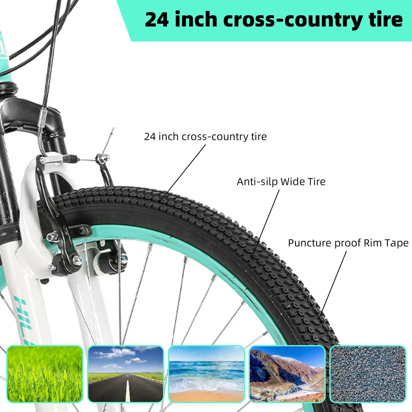 Hiland 20 Inch Kids Mountain Bike for Boys, Girls, Single Speed Kids Bicycles with Dual Handbrakes and Kickstand ﻿