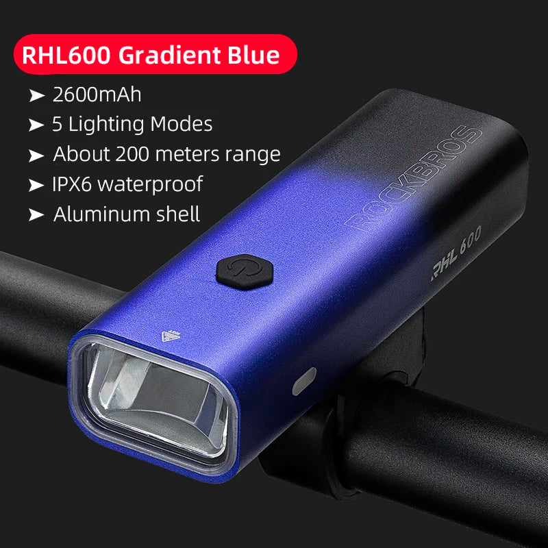 Bicycle Light Rainproof Type-C Charging LED 2000mAh MTB Road Bike Front Lamp Headlight Ultralight Flashlight Bike Light