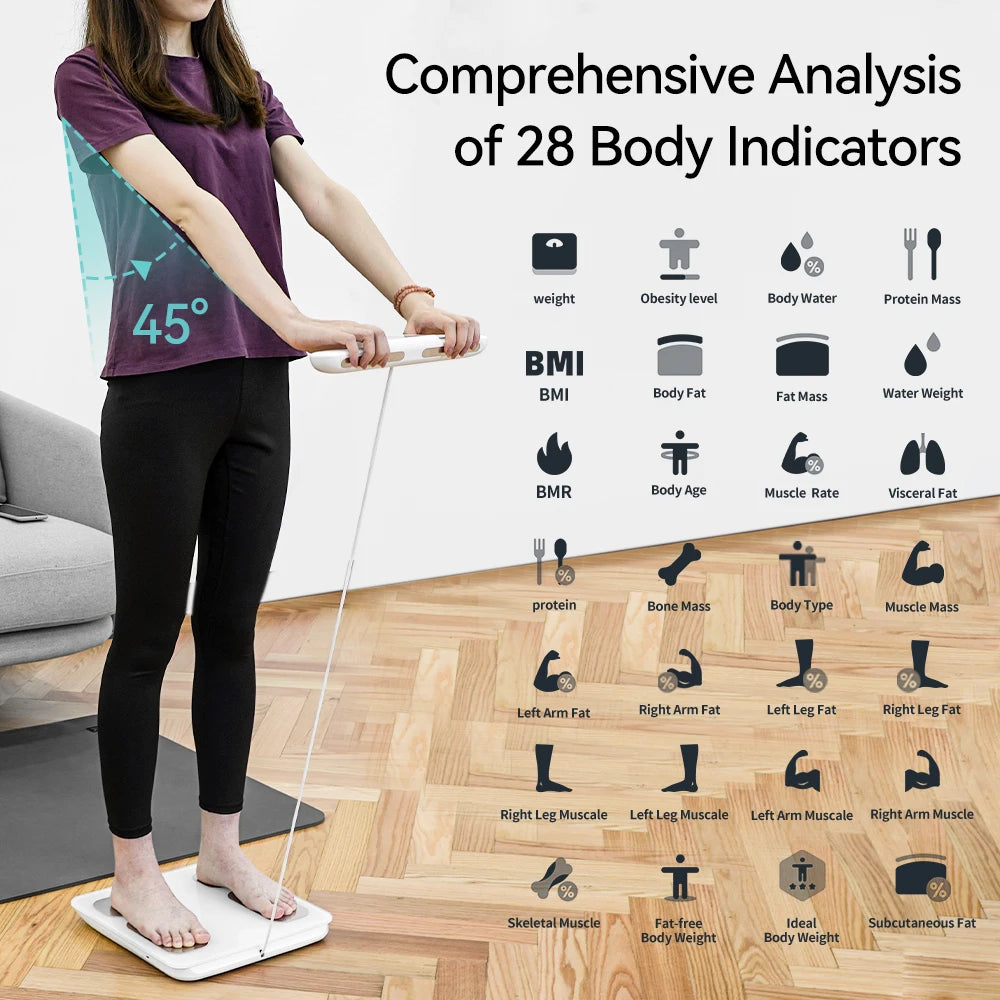 Smart Scale FSA&HSA Eligible, 8 Electrodes Digital Bathroom Scale for Body Weight and Fat, BMI, Muscle Mass, Color TFT