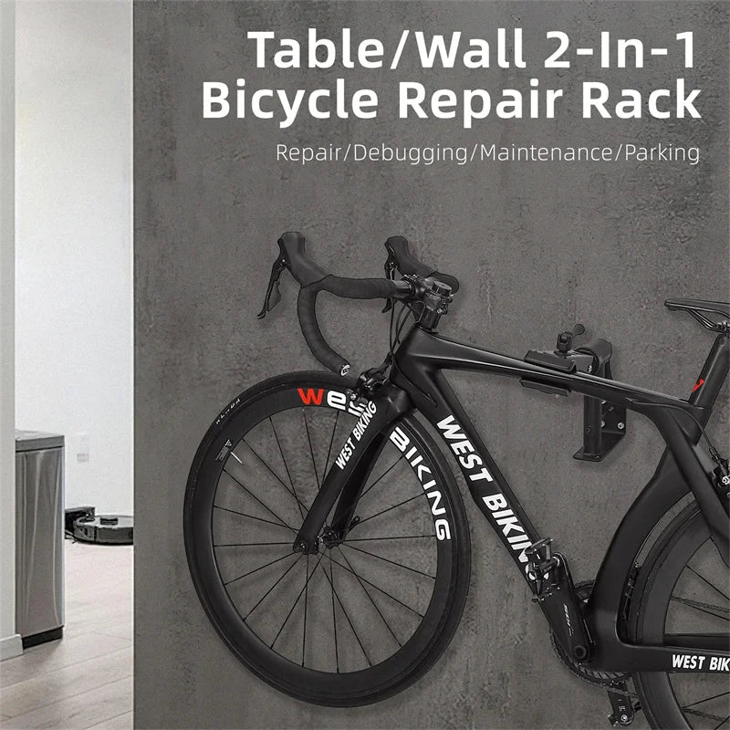 Bicycle Repair Stand Wall/Table Mount Bike Parking Racks Maintenance Support Adjustable Clamp Bike Display Storage