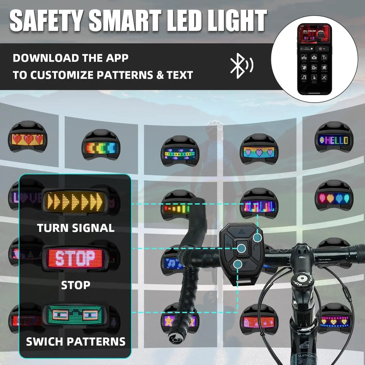 Smart Bike Helmet with Light: Bicycle Helmets for Adult Teens for Mountain & Road Cycling Electric Scooter Skateboard Skating