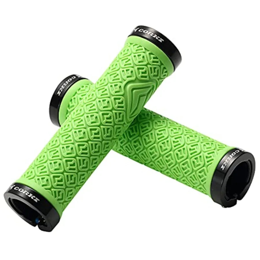 Mountain Bike Grips, Double Lock on Locking Bicycle Handlebar Grips for MTB, Downhill