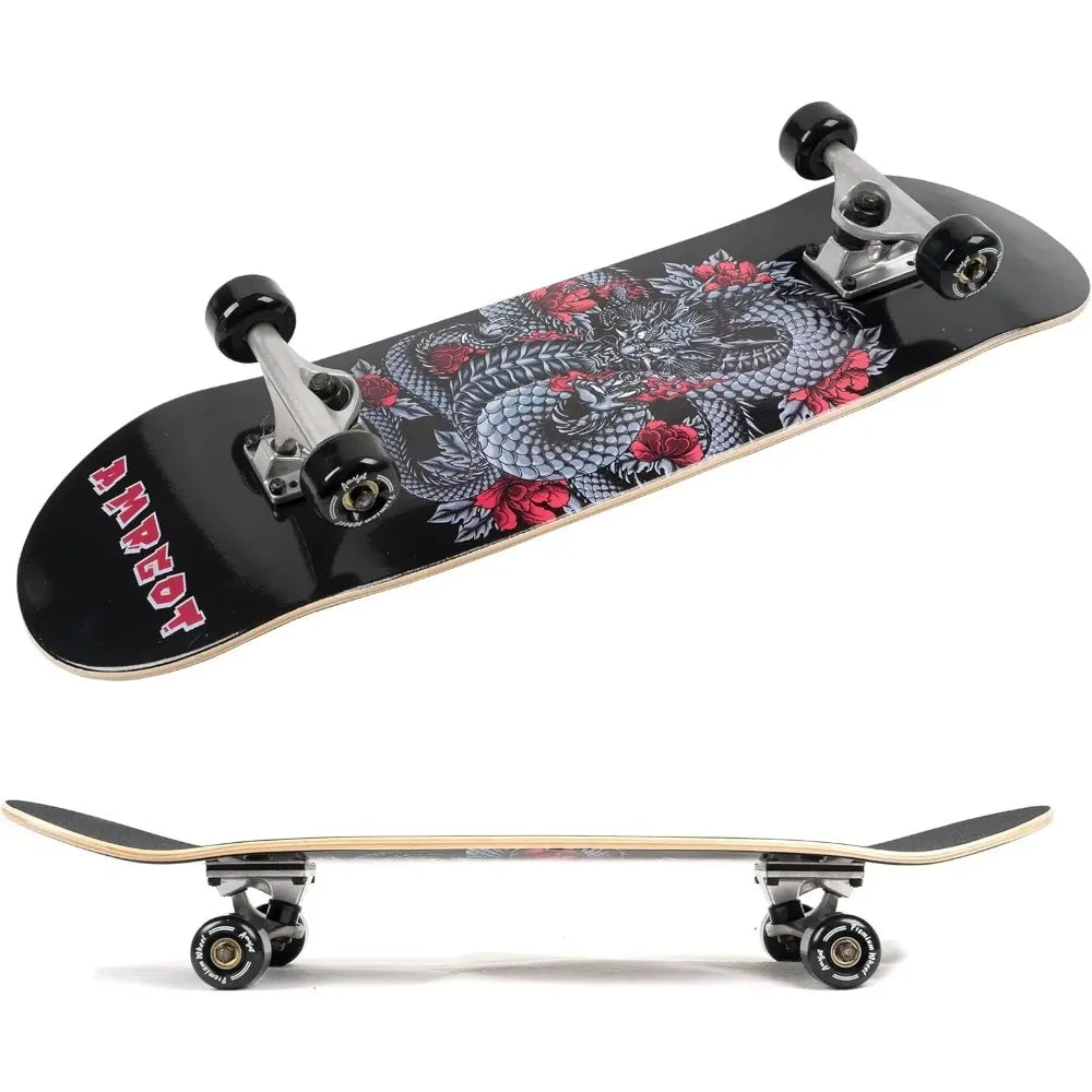 Skateboards for Beginners,31 * 8 inches Complete Skateboards for Kids,Boys,Girls and Adults,7 Layer