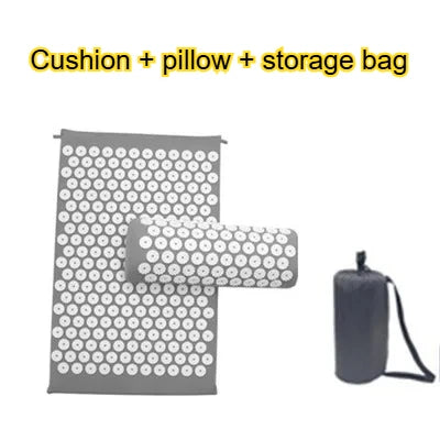 Acupressure Mat Sensi Massage Mat Pillow Set  applicator for Neck Foot Yoga Mat with Needle Back Cushion