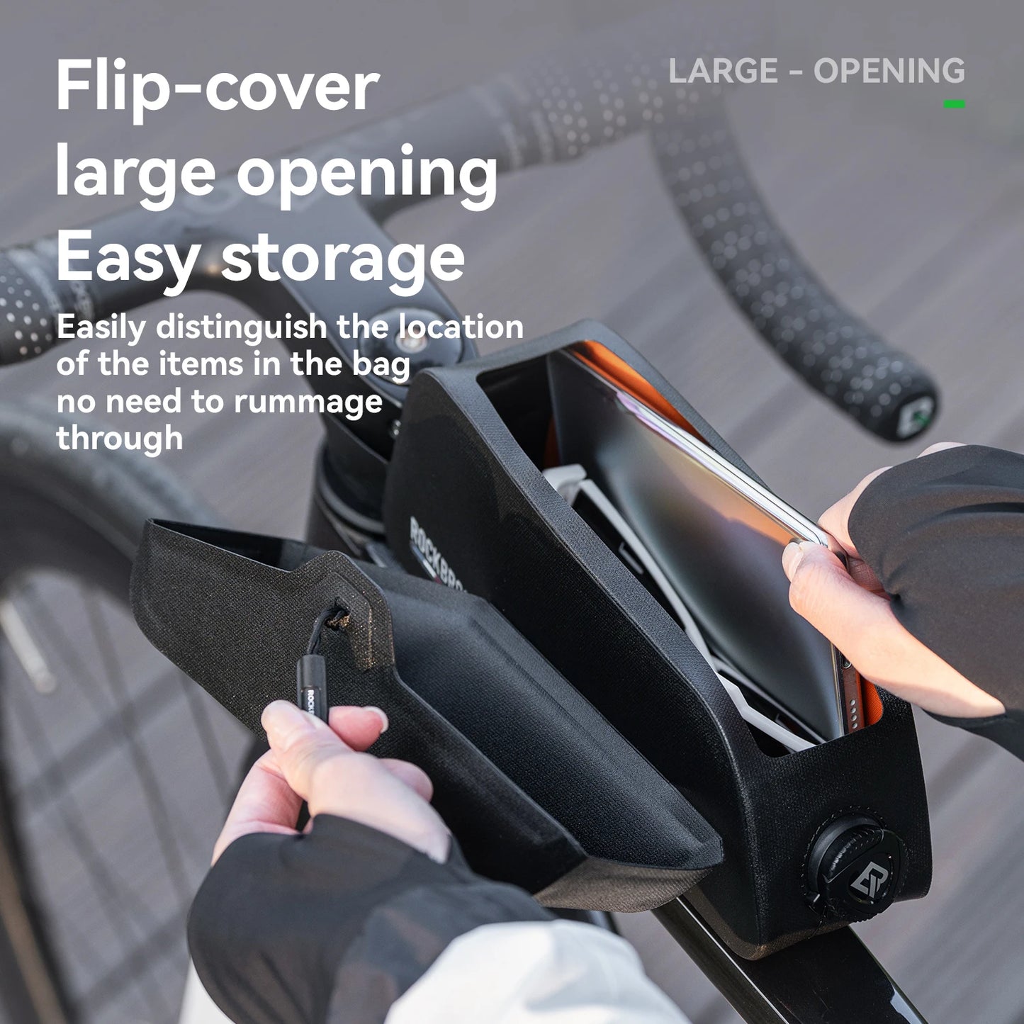 ROCKBROS ROAD TO SKY Magnetic Bicycle Bags Lid Top Tube Bag Waterproof Suction Front Bag Mobile Phone Bags