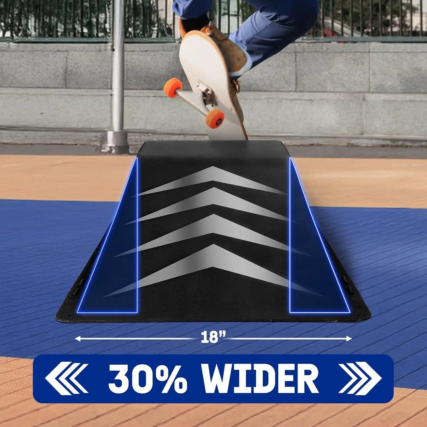 Single-Piece Skateboard Ramp, Bike Ramp, Skate Ramp - Design for Beginners, More Durable, Safe, Capacity 220Lbs