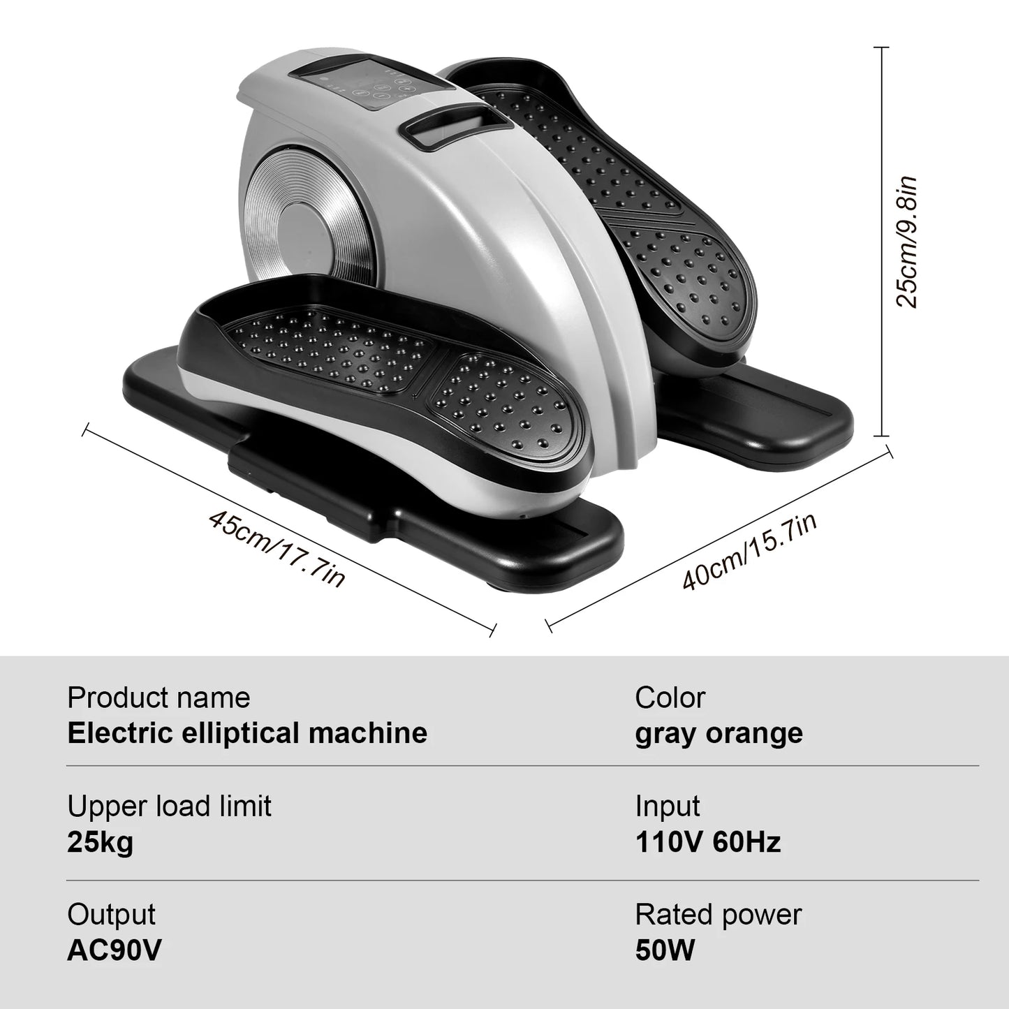 Under Desk Elliptical Training Machine, Electric Silent Stepper with LED Display and 12 Speed Adjustable Resistance, Non-Slip Foot Pedals for Home Office Seated Exercise, Leg Muscle Recovery Equipment for Seniors Adults, Comp